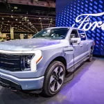 New electric Ford F150 at car show