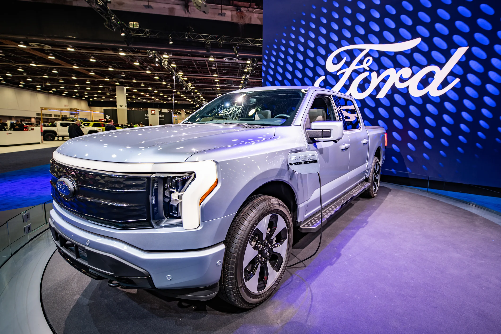 New electric Ford F150 at car show