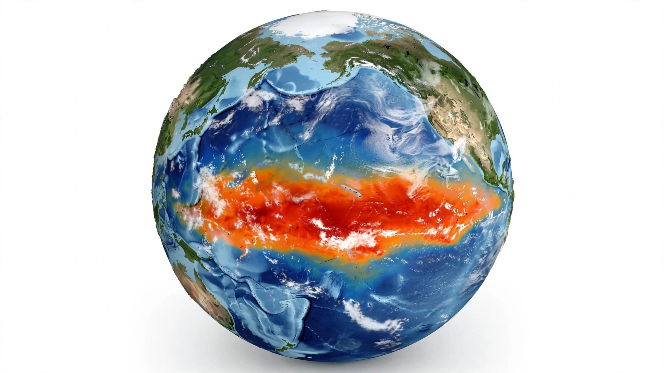 Illustration of warm Pacific Ocean temperatures associated with El Niño